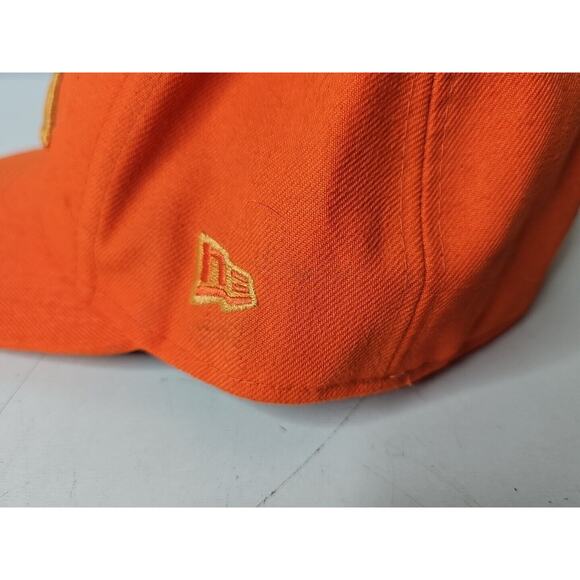 New Era 59Fifty Denver Broncos Solid Orange Raised Logo Cap Hat Fitted 7 1/4 NFL - Picture 12 of 16